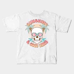 "Sunshine & Good Vibes" Skull Kids T-Shirt